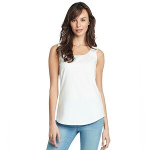 NIC+ZOE SHIRT TAIL PERFECT TANK - White Plus 1X